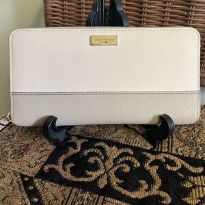 Kate Spade Color-block Leather Large Slim Tri- fold Wallet